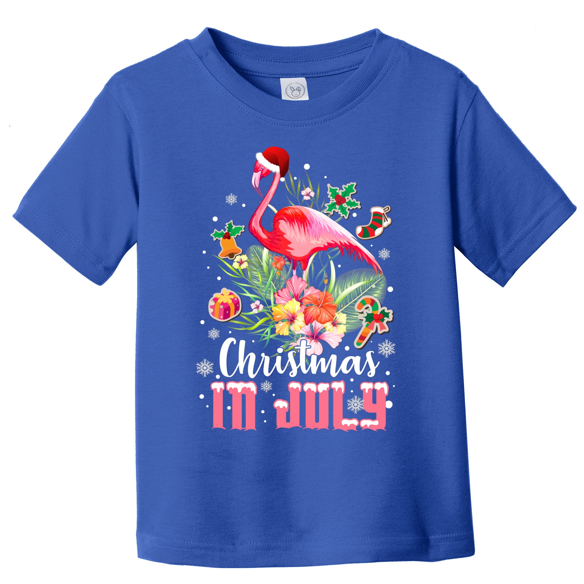 Christmas In July Cool Gift Pink Flamingo Gift Toddler T-Shirt