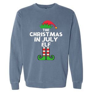 Christmas In July Elf Summer Beach Vacation Party Pajama Garment-Dyed Sweatshirt