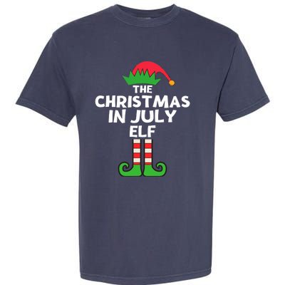 Christmas In July Elf Summer Beach Vacation Party Pajama Garment-Dyed Heavyweight T-Shirt