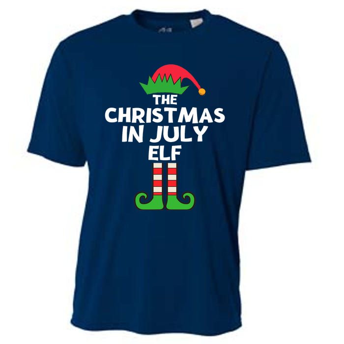 Christmas In July Elf Summer Beach Vacation Party Pajama Cooling Performance Crew T-Shirt