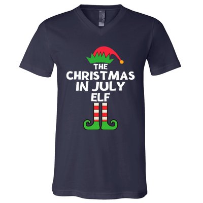 Christmas In July Elf Summer Beach Vacation Party Pajama V-Neck T-Shirt