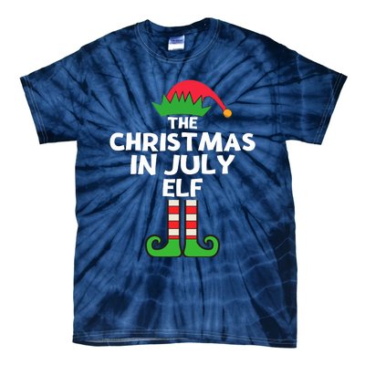 Christmas In July Elf Summer Beach Vacation Party Pajama Tie-Dye T-Shirt