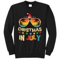 Christmas In July Santa Hat Sunglasses Summer Vacation Sweatshirt