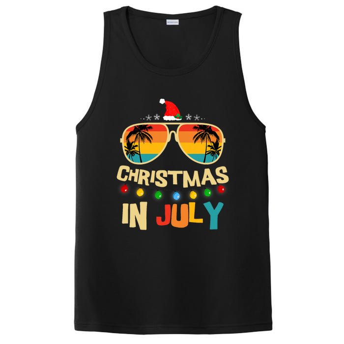 Christmas In July Santa Hat Sunglasses Summer Vacation PosiCharge Competitor Tank