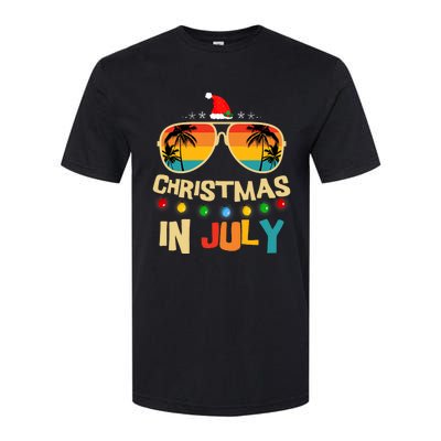 Christmas In July Santa Hat Sunglasses Summer Vacation Softstyle CVC T-Shirt