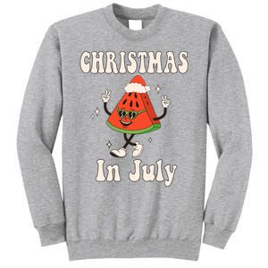 Christmas In July Retro Watermelon Tall Sweatshirt