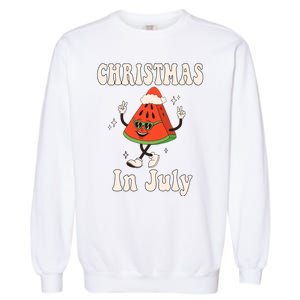 Christmas In July Retro Watermelon Garment-Dyed Sweatshirt