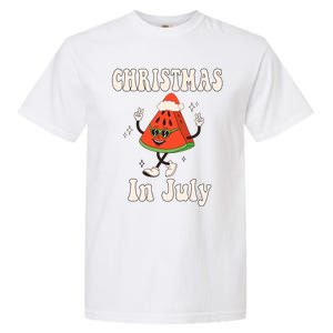 Christmas In July Retro Watermelon Garment-Dyed Heavyweight T-Shirt