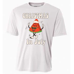 Christmas In July Retro Watermelon Cooling Performance Crew T-Shirt