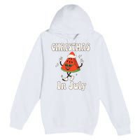 Christmas In July Retro Watermelon Premium Pullover Hoodie