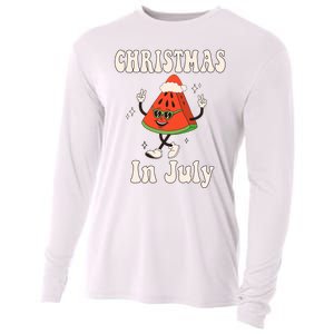 Christmas In July Retro Watermelon Cooling Performance Long Sleeve Crew