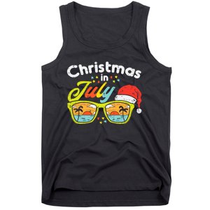 Christmas In July Sunglasses Santa Beach Summer Summer Xmas Tank Top