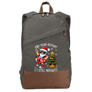 Christmas In July Mid Year Report Still Naughty Funny Cotton Canvas Backpack