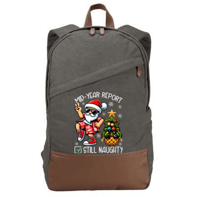 Christmas In July Mid Year Report Still Naughty Funny Cotton Canvas Backpack