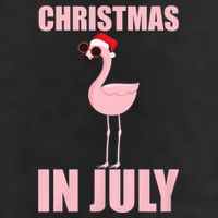 Christmas In July | Funny Flamingo In Santa Hat 7 Panel Mesh Trucker Snapback Hat