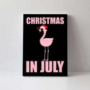 Christmas In July | Funny Flamingo In Santa Hat Canvas