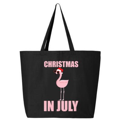 Christmas In July | Funny Flamingo In Santa Hat 25L Jumbo Tote
