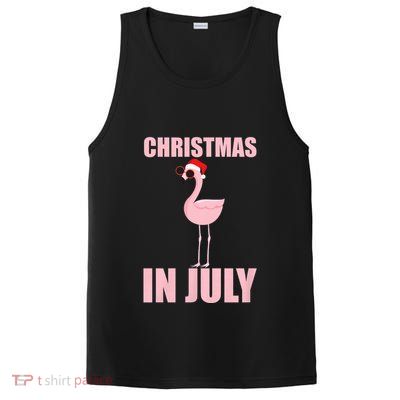 Christmas In July | Funny Flamingo In Santa Hat PosiCharge Competitor Tank