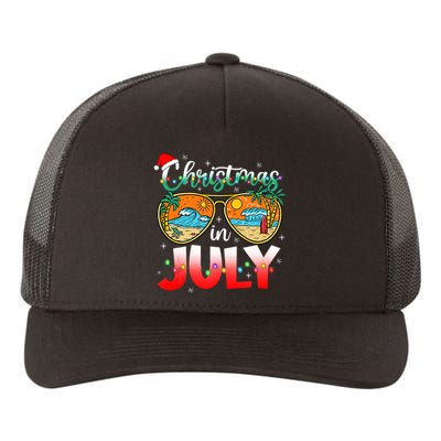 Christmas In July Summer Vacation Beach Sunglasses Funny Yupoong Adult 5-Panel Trucker Hat