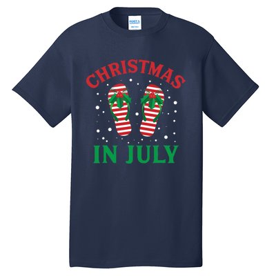 Christmas in July Flip Flops Funny Beach Summer Tall T-Shirt