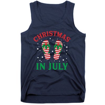 Christmas in July Flip Flops Funny Beach Summer Tank Top