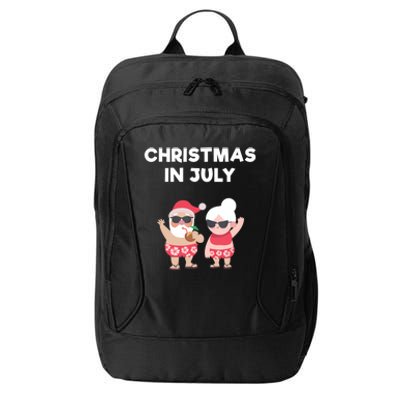 Christmas In July Funny Mr and Mrs Santa Claus Beach City Backpack