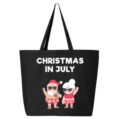 Christmas In July Funny Mr and Mrs Santa Claus Beach 25L Jumbo Tote