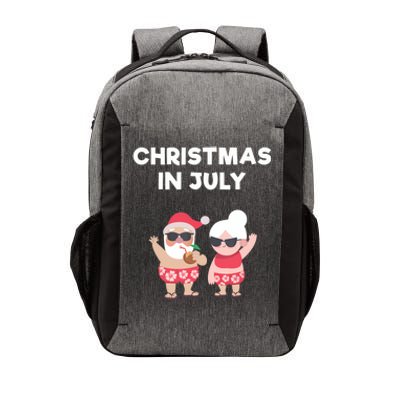 Christmas In July Funny Mr and Mrs Santa Claus Beach Vector Backpack