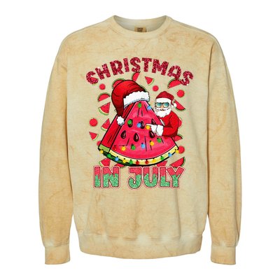 Christmas In July Watermelon Xmas Tree Summer Colorblast Crewneck Sweatshirt