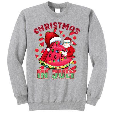 Christmas In July Watermelon Xmas Tree Summer Tall Sweatshirt