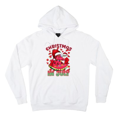 Christmas In July Watermelon Xmas Tree Summer Hoodie