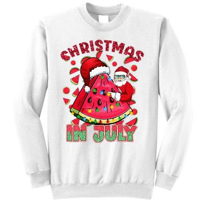 Christmas In July Watermelon Xmas Tree Summer Sweatshirt