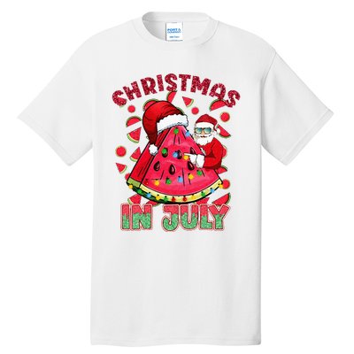 Christmas In July Watermelon Xmas Tree Summer Tall T-Shirt