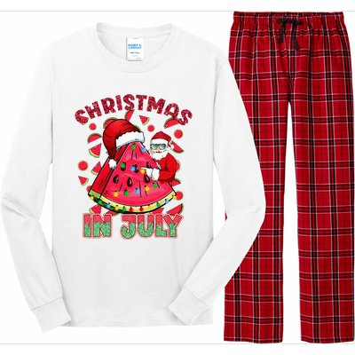 Christmas In July Watermelon Xmas Tree Summer Long Sleeve Pajama Set