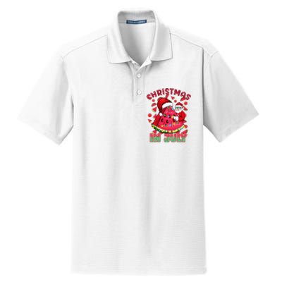 Christmas In July Watermelon Xmas Tree Summer Dry Zone Grid Polo