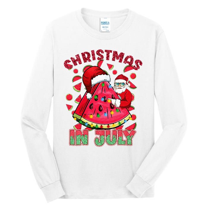 Christmas In July Watermelon Xmas Tree Summer Tall Long Sleeve T-Shirt