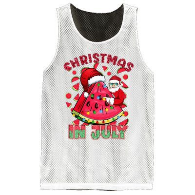 Christmas In July Watermelon Xmas Tree Summer Mesh Reversible Basketball Jersey Tank