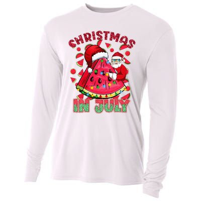 Christmas In July Watermelon Xmas Tree Summer Cooling Performance Long Sleeve Crew