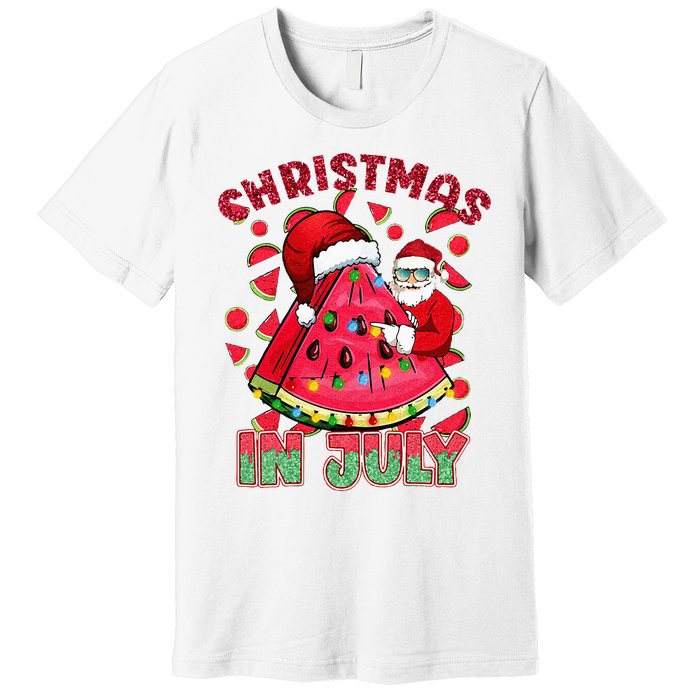 Christmas In July Watermelon Xmas Tree Summer Premium T-Shirt