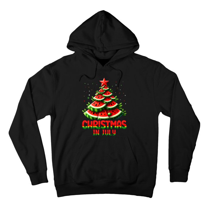 Christmas In July Watermelon Tree Summer Hoodie