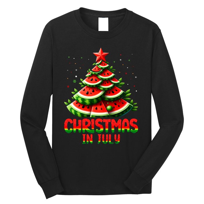 Christmas In July Watermelon Tree Summer Long Sleeve Shirt