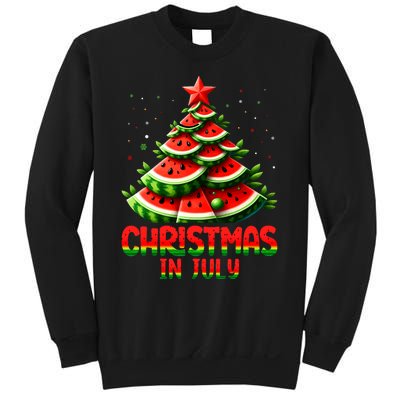 Christmas In July Watermelon Tree Summer Sweatshirt