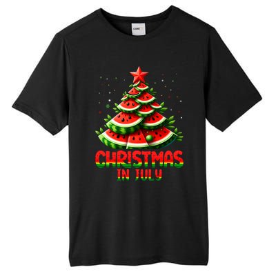 Christmas In July Watermelon Tree Summer Tall Fusion ChromaSoft Performance T-Shirt