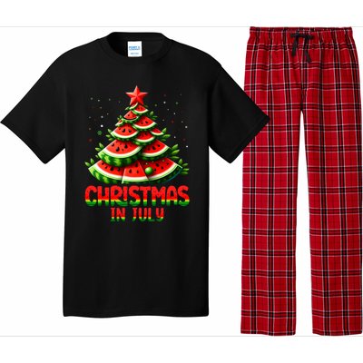 Christmas In July Watermelon Tree Summer Pajama Set