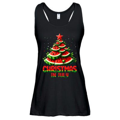 Christmas In July Watermelon Tree Summer Ladies Essential Flowy Tank