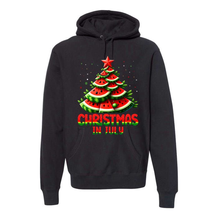 Christmas In July Watermelon Tree Summer Premium Hoodie