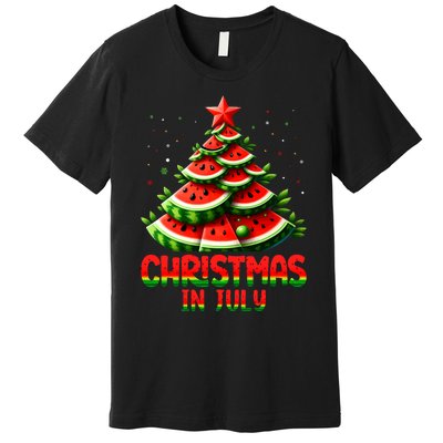 Christmas In July Watermelon Tree Summer Premium T-Shirt