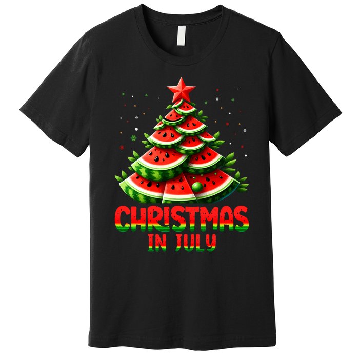 Christmas In July Watermelon Tree Summer Premium T-Shirt