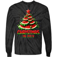 Christmas In July Watermelon Tree Summer Tie-Dye Long Sleeve Shirt