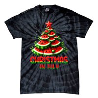 Christmas In July Watermelon Tree Summer Tie-Dye T-Shirt